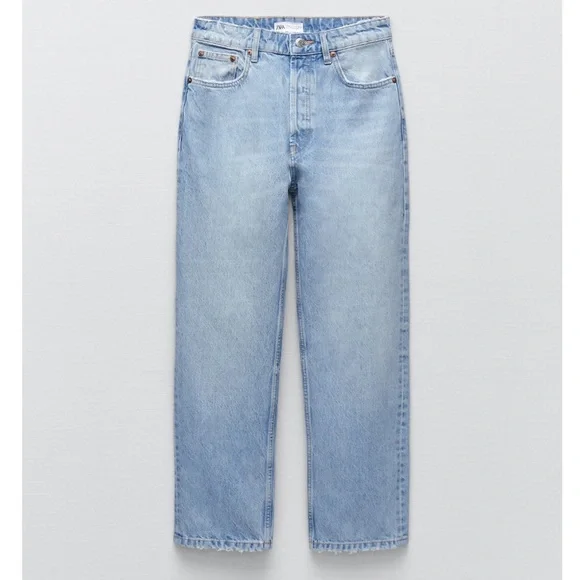 Zara high waisted straight leg jeans - Picture 8 of 12